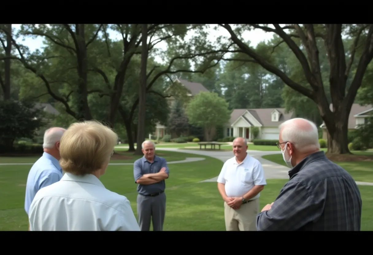 Residents discussing development concerns in Chapin, SC