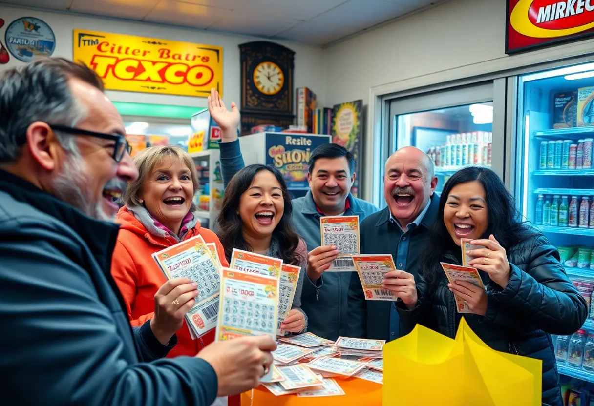 Celebration of Palmetto Cash 5 lottery winners in Lexington