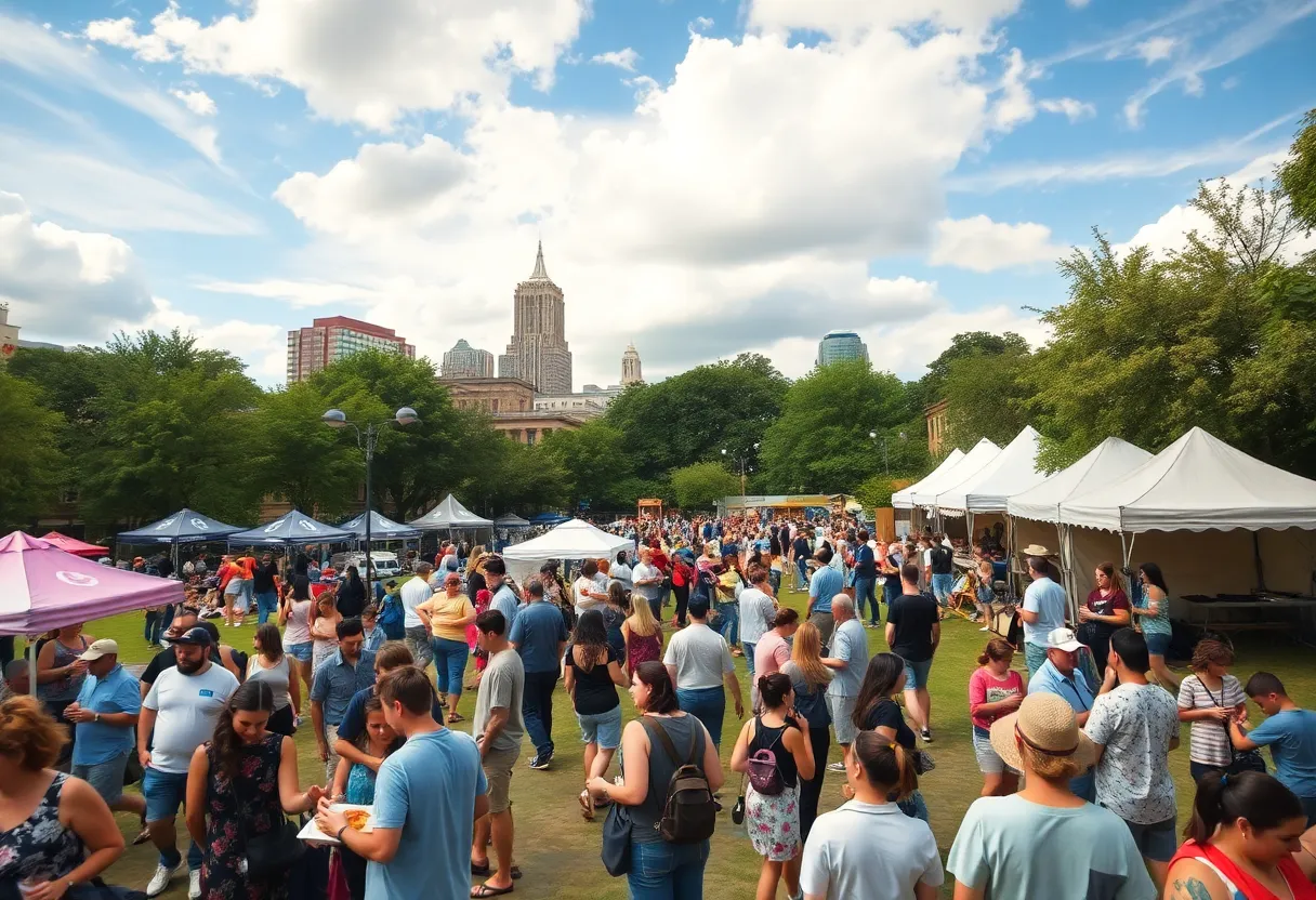 Crowd enjoying festivals in Columbia, SC during April