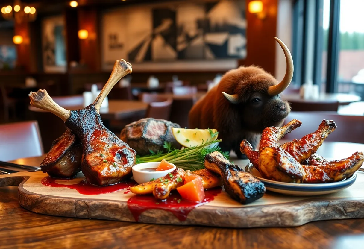 Tasting board with wild game dishes at The Hollow restaurant