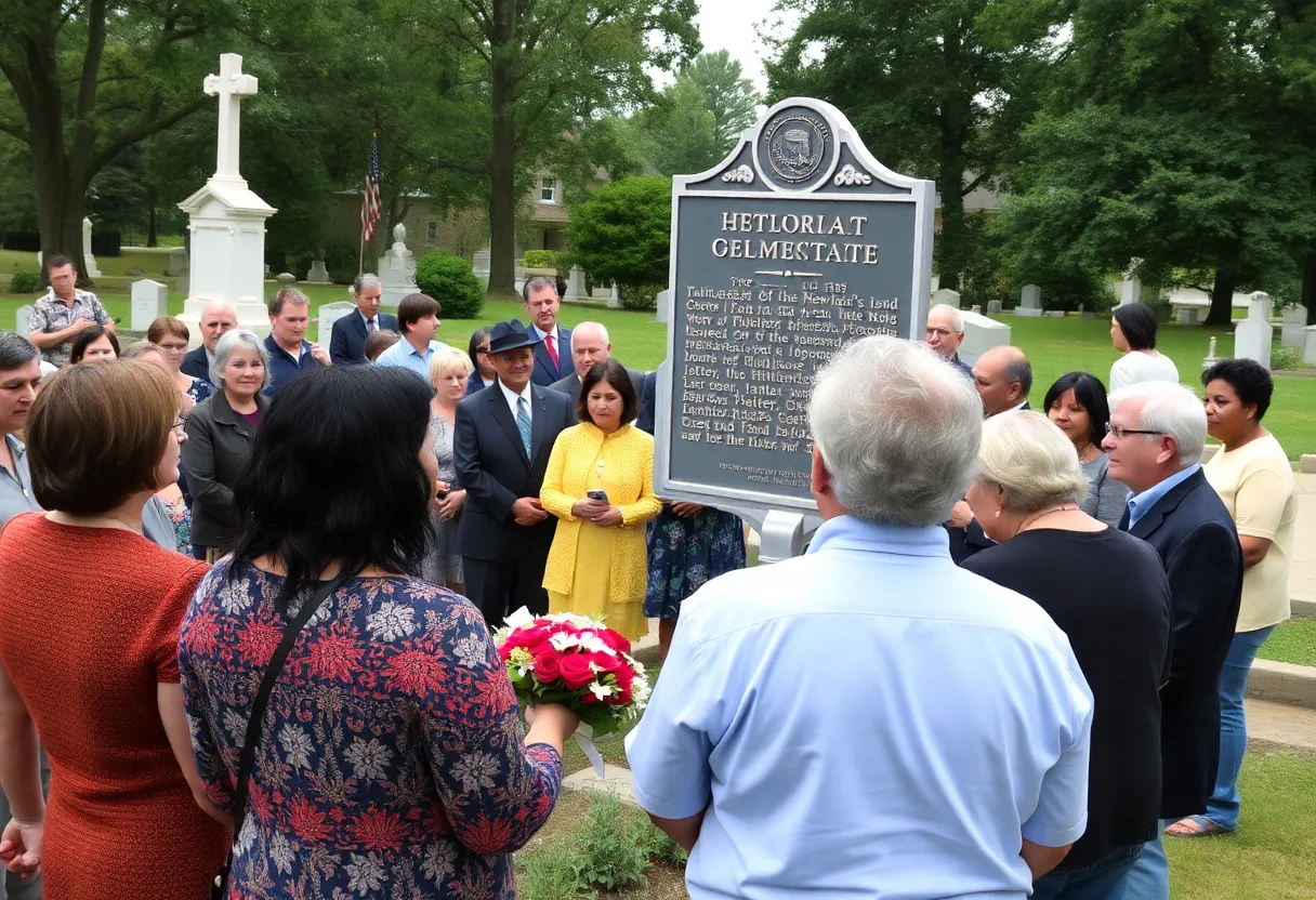 Community members gathered for a historical marker dedication at Bookman Cemetery.