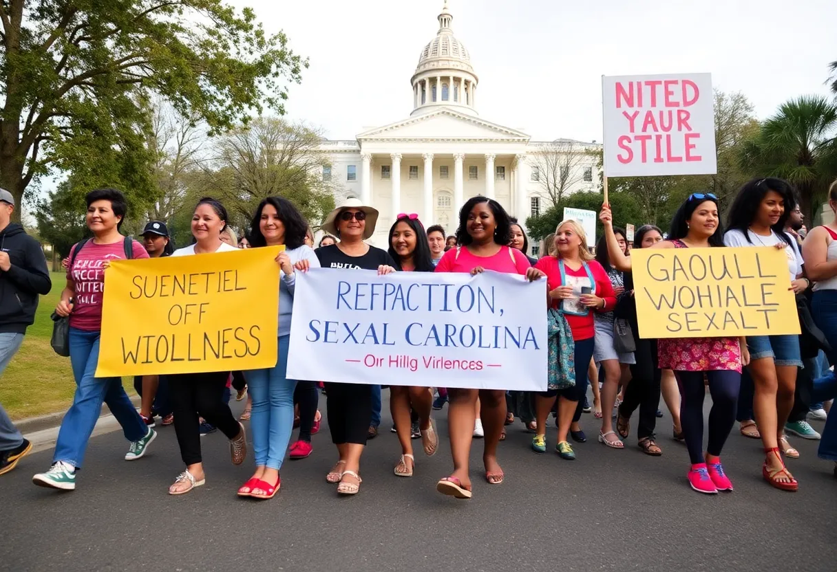 Participants walking against sexual violence at Richland County event.